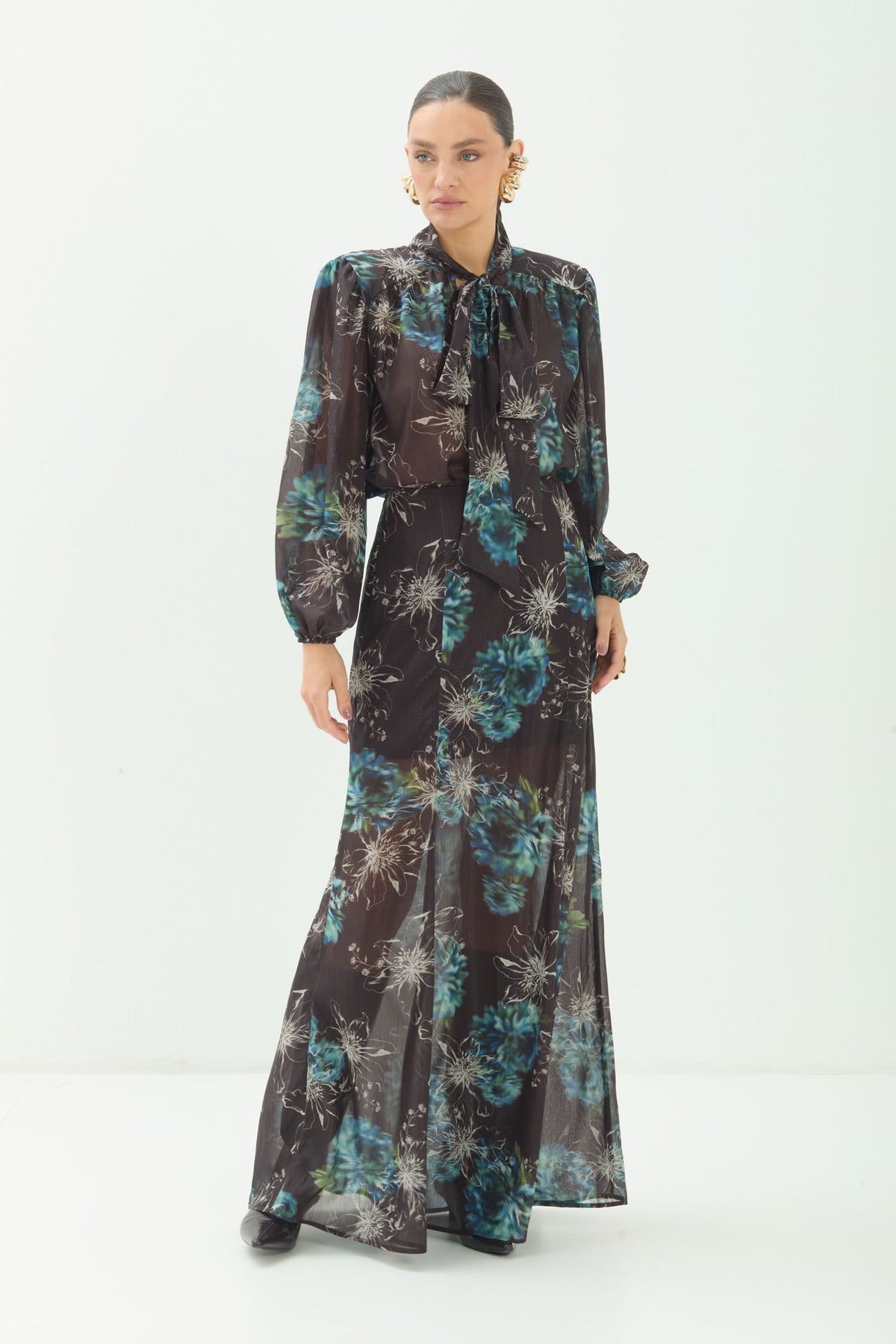 Blusa Estampada Com Amarração ACT Feminino Mystic Garden