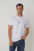 Camiseta Casual Logo Masculina Acostamento Branco