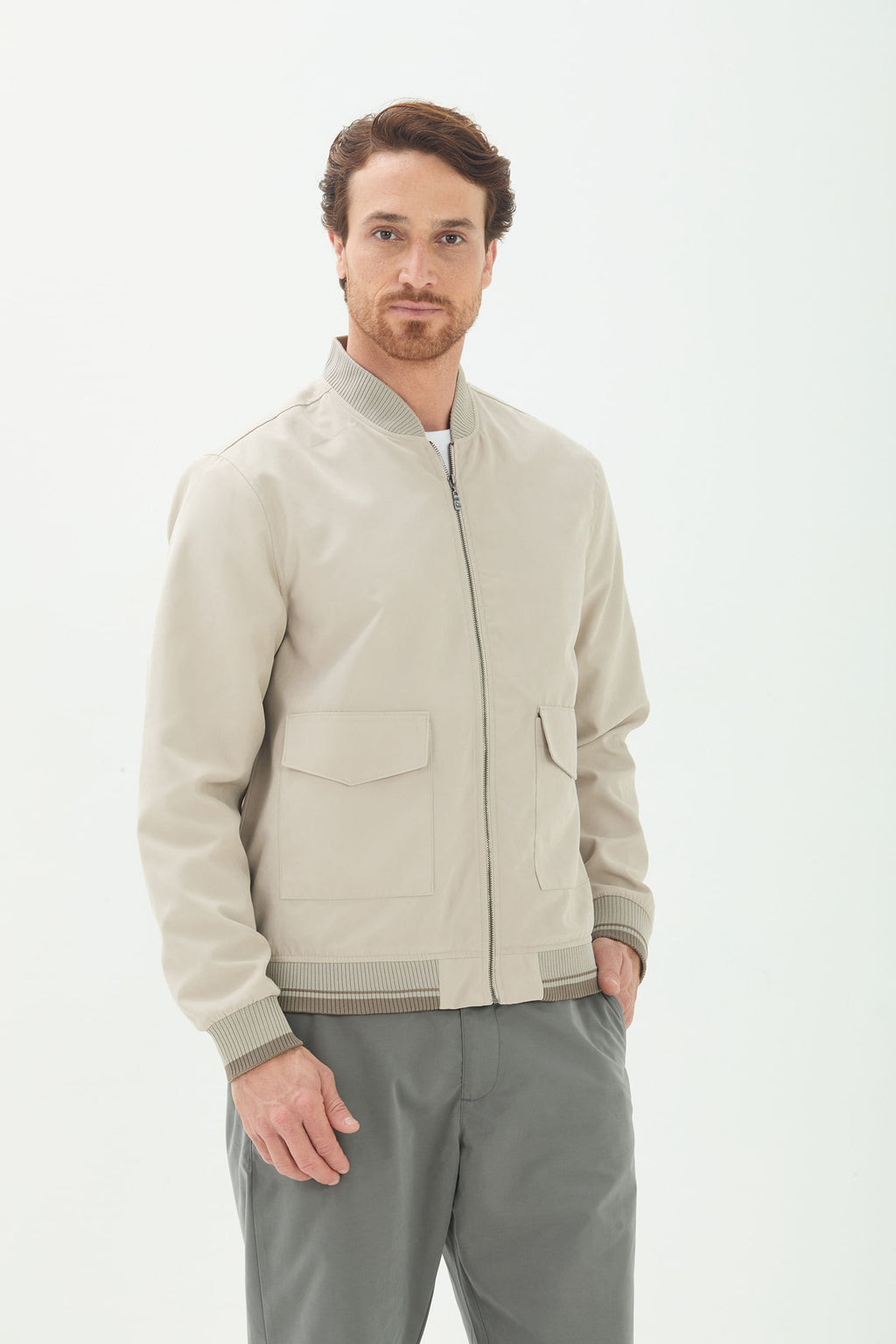 Jaqueta Tech Com Bolsos Masculina Acostamento Areia