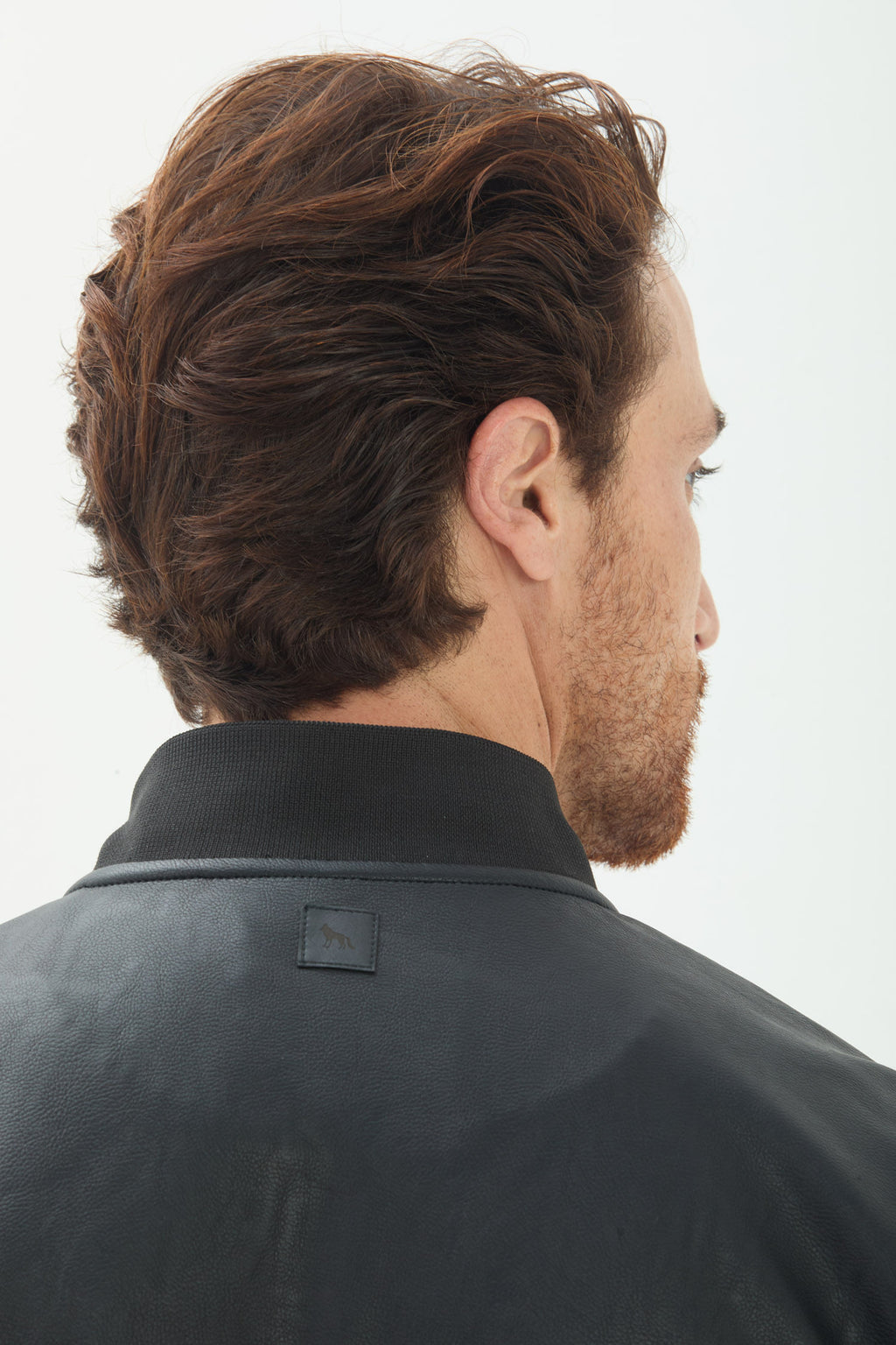 Jaqueta PU Com Ziper Masculino Acostamento Preto