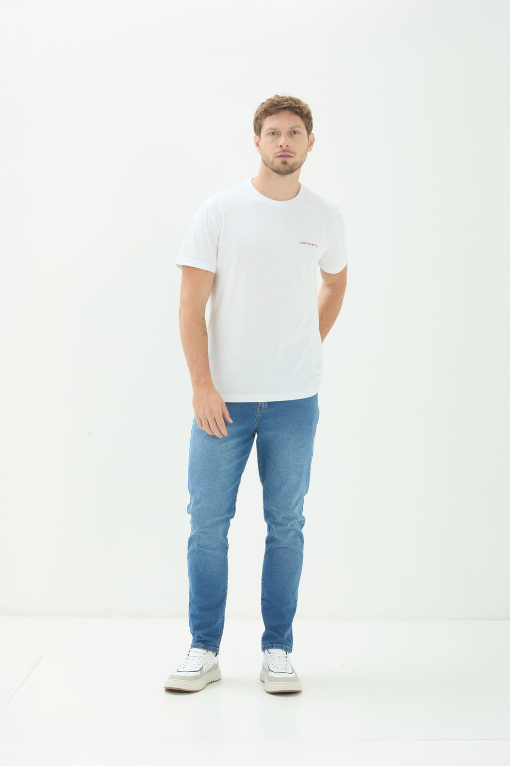 Calça Jeans Skinny Masculina Acostamento Jeans Intermediario