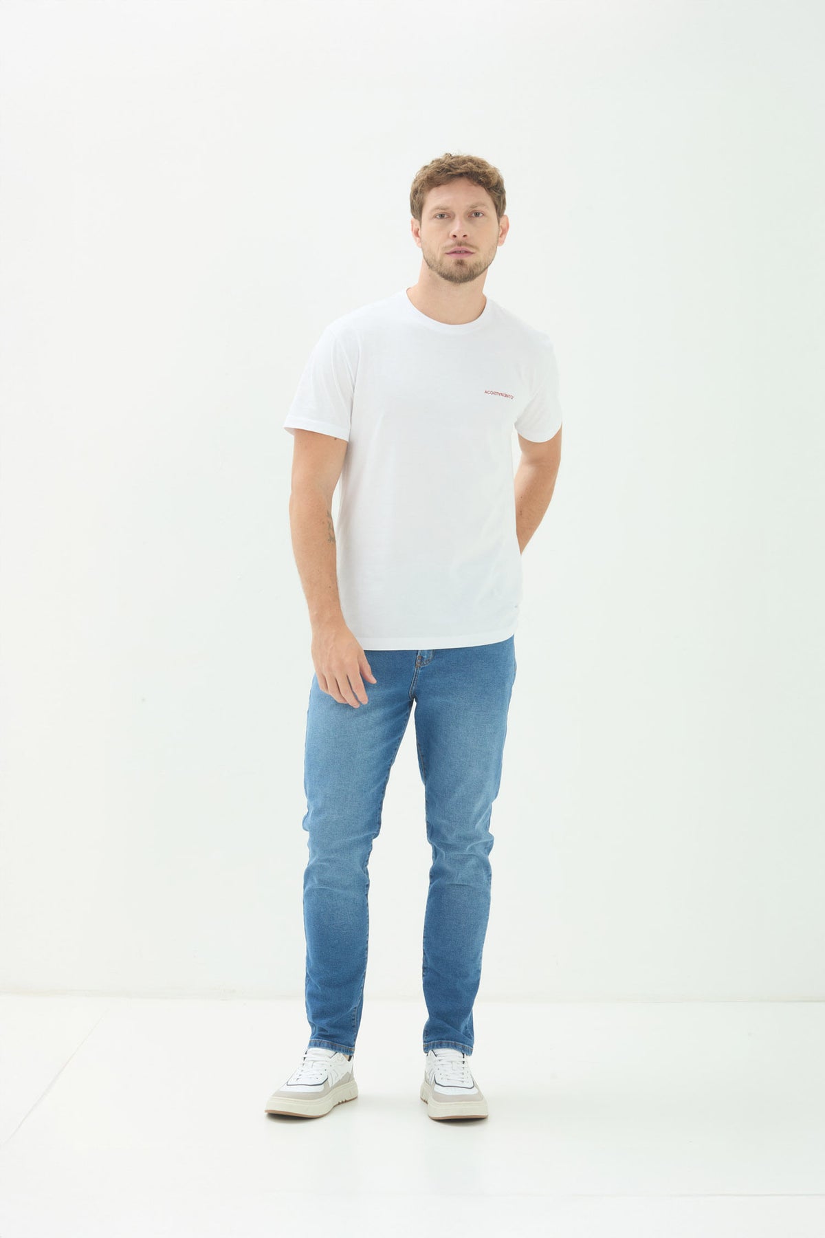 Calça Jeans Skinny Masculina Acostamento Jeans Intermediario