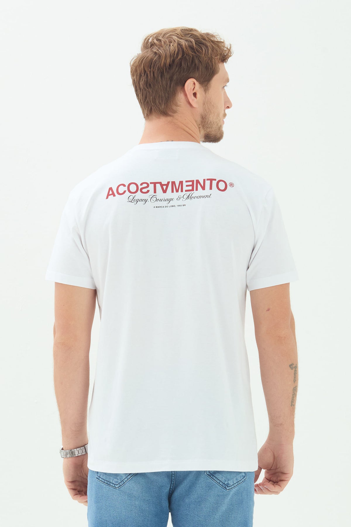 Camiseta Estampa DNA Masculino Acostamento Branco