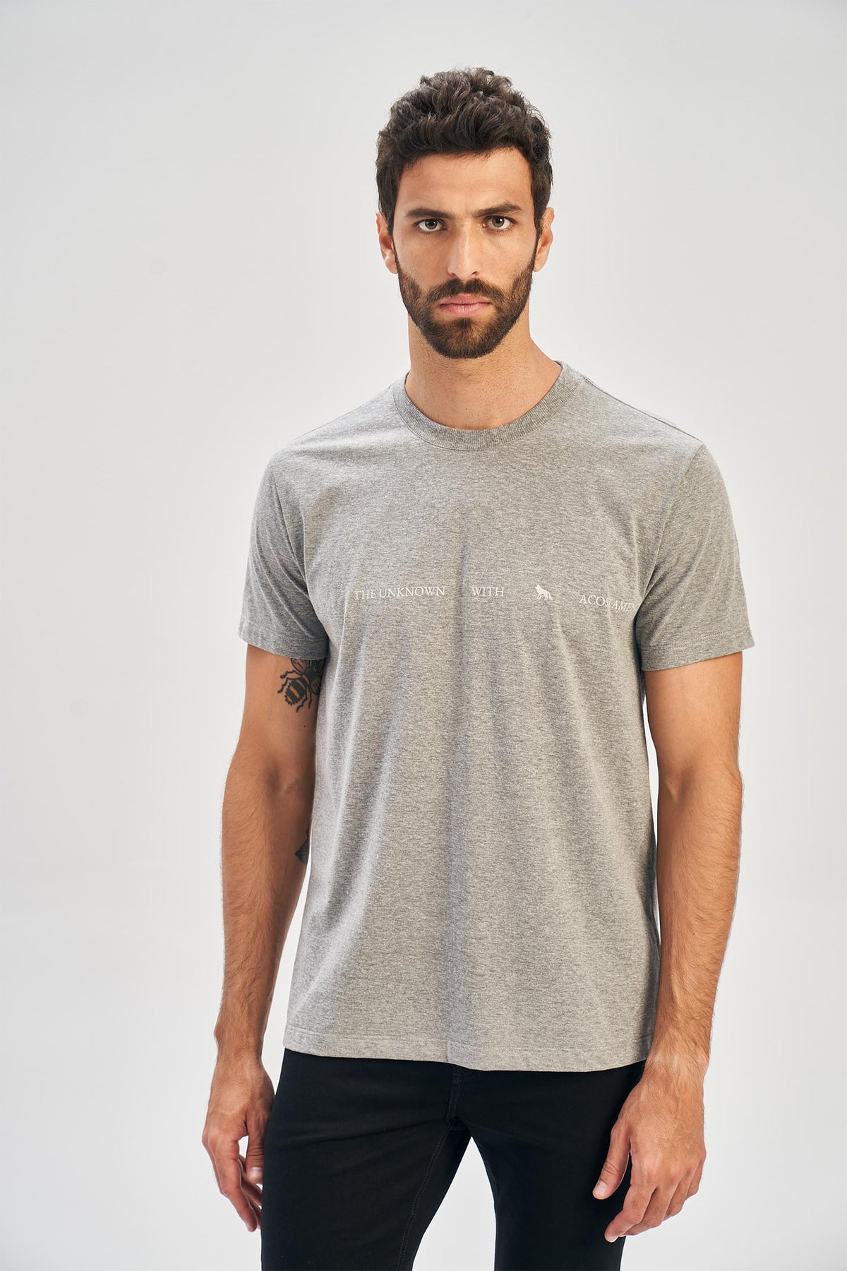 Camiseta Unknown Masculina Acostamento Mescla Grafite