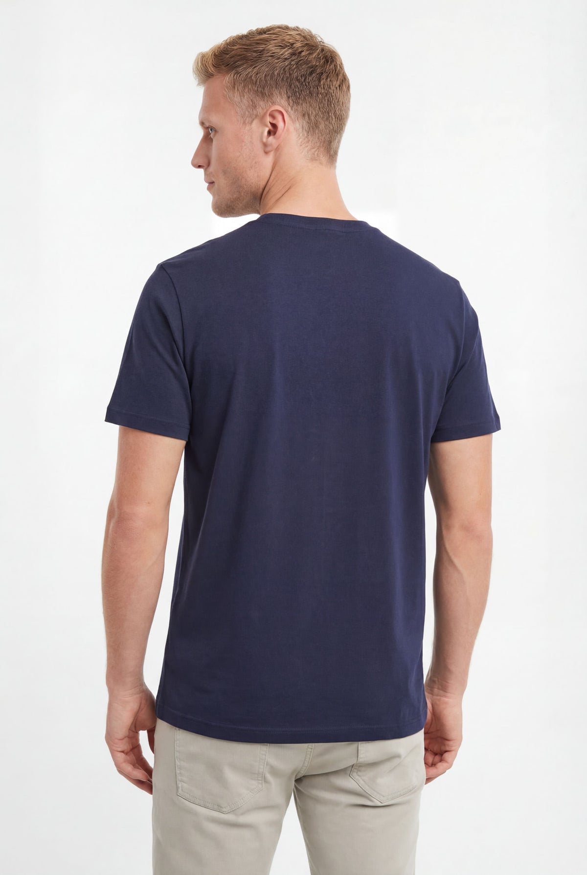 Camiseta Com Estampa Masculina Acostamento Azul Navy