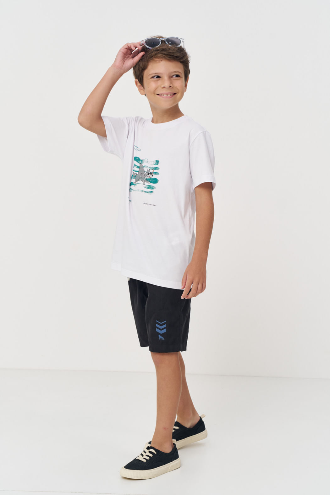 Camiseta Com Estampa Frontal Menino Acostamento Next Branco