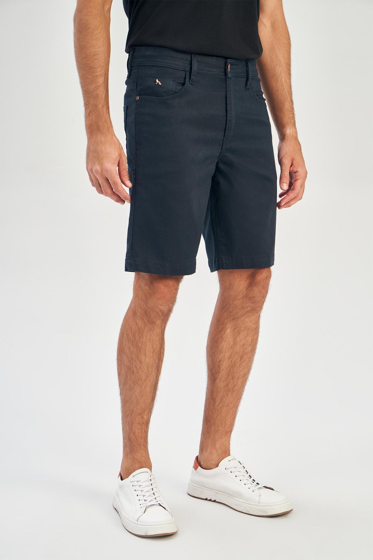 Bermuda Sarja Casual Masculina Acostamento Marinho