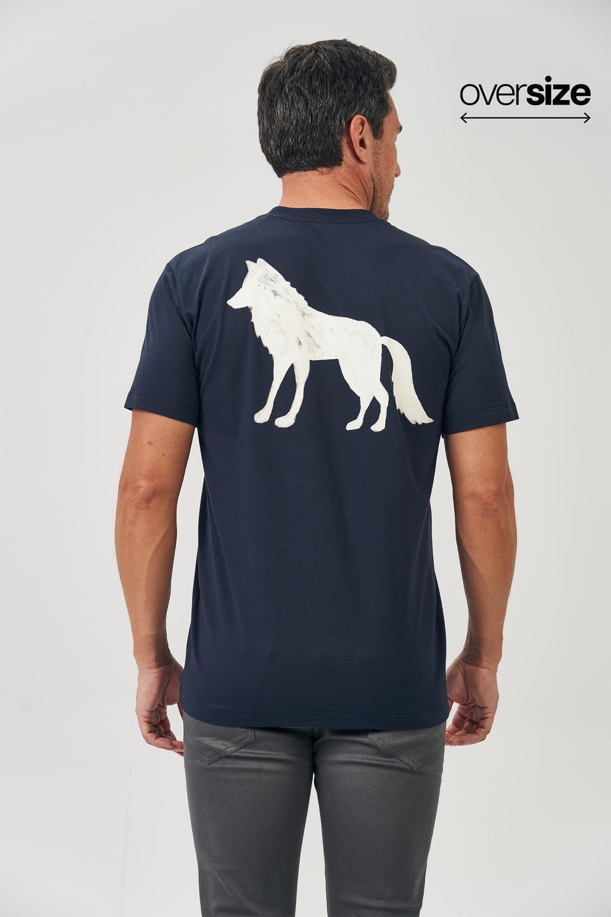 Camiseta Wolf Max Costas Masculina Oversize Acostamento Marinho