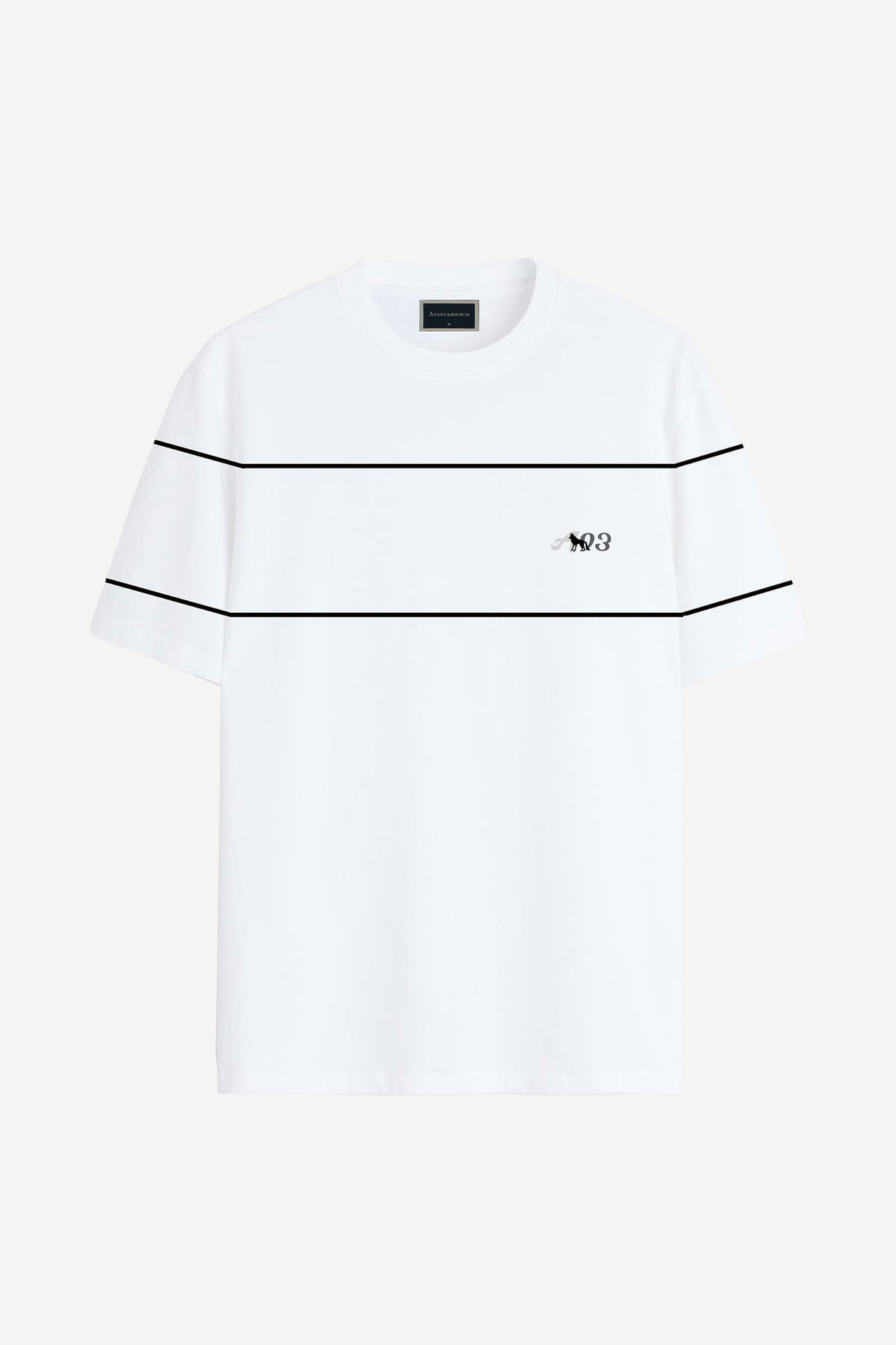 Camiseta Casual Friso Masculina Acostamento Branco