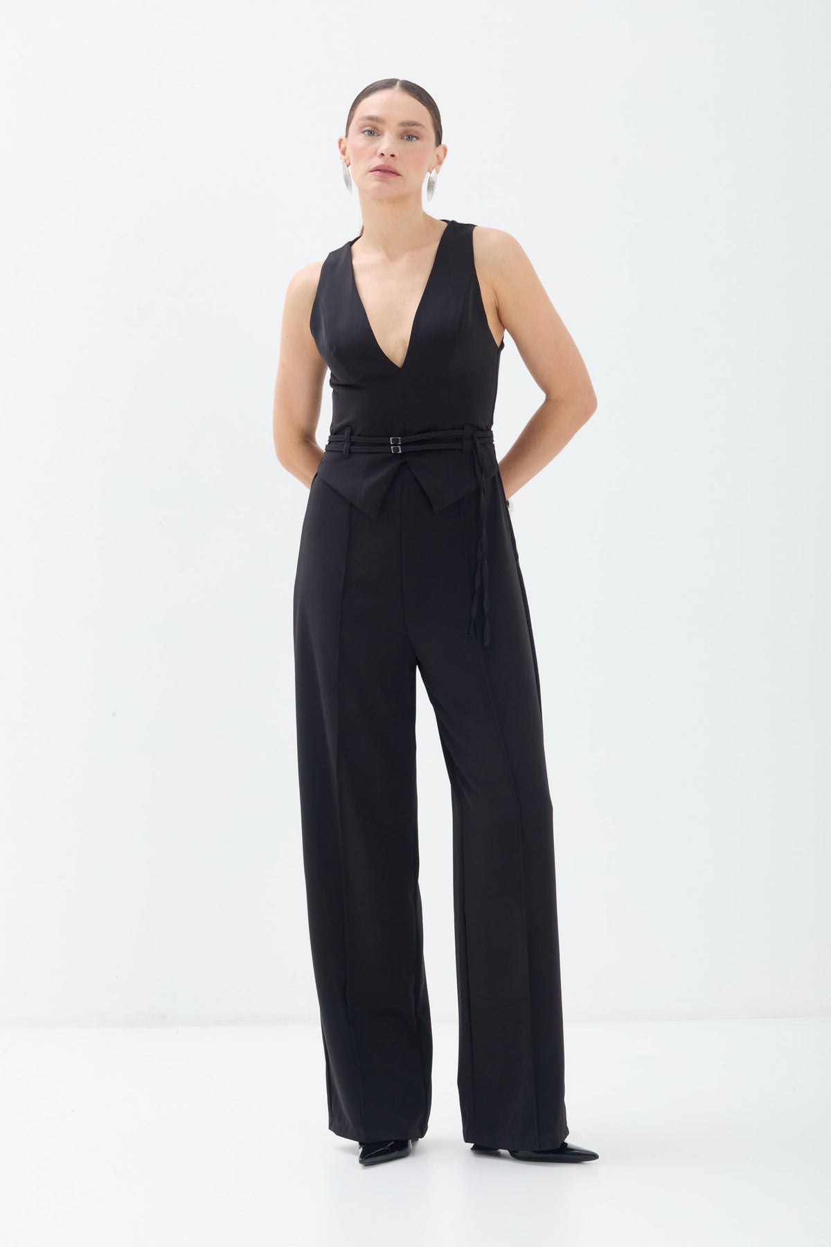 Macacão Alfaiataria Moderno ACT Feminino Preto