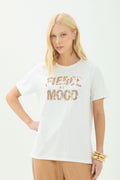 T-Shirt Casual Mood ACT Feminina Off White