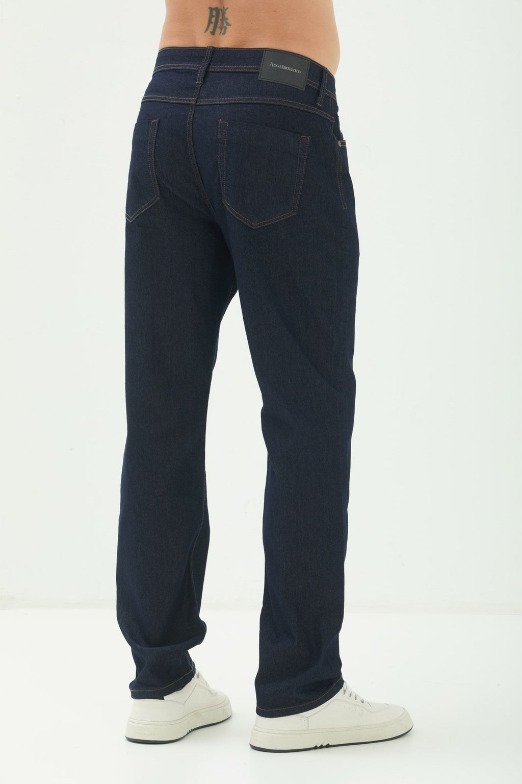 Calça Jeans Escuro Regular Masculina Acostamento Jeans Escuro