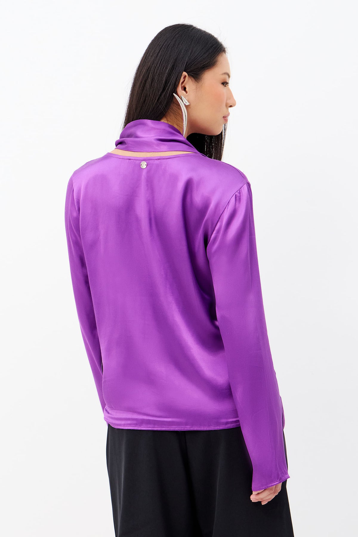Blusa Longa Cut Feminina Inblanche Flash Purple