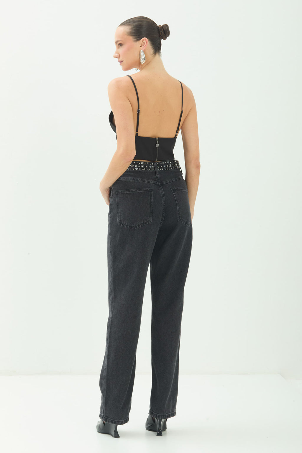 Top Cropped Alça Fina ACT Feminino Preto