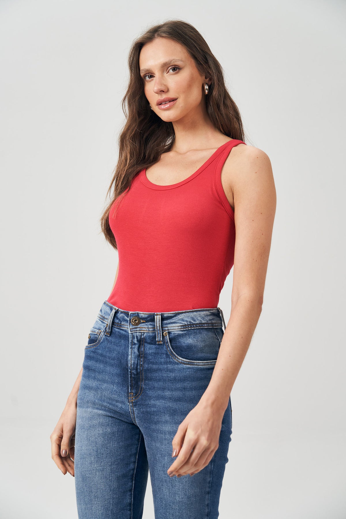 Regata Básica Feminina Acostamento Vermelho