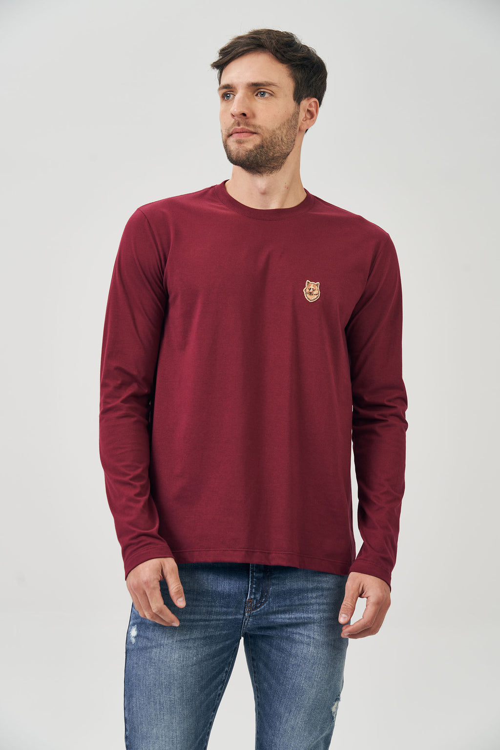 Camiseta Manga Longa Patch Masculina Acostamento Bordo Sangria