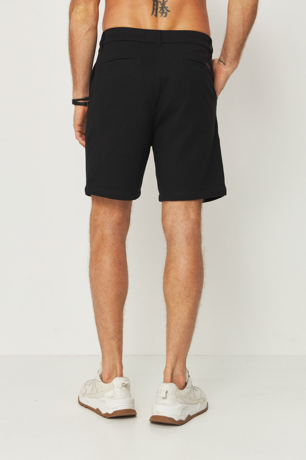 Bermuda Casual Malha Masculina Acostamento Preto