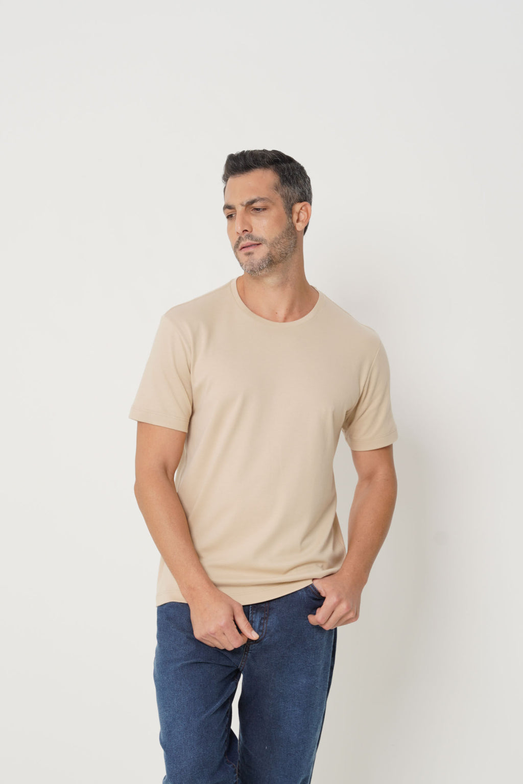 Camiseta Básica Algodão Masculina Acostamento Rosa Cha
