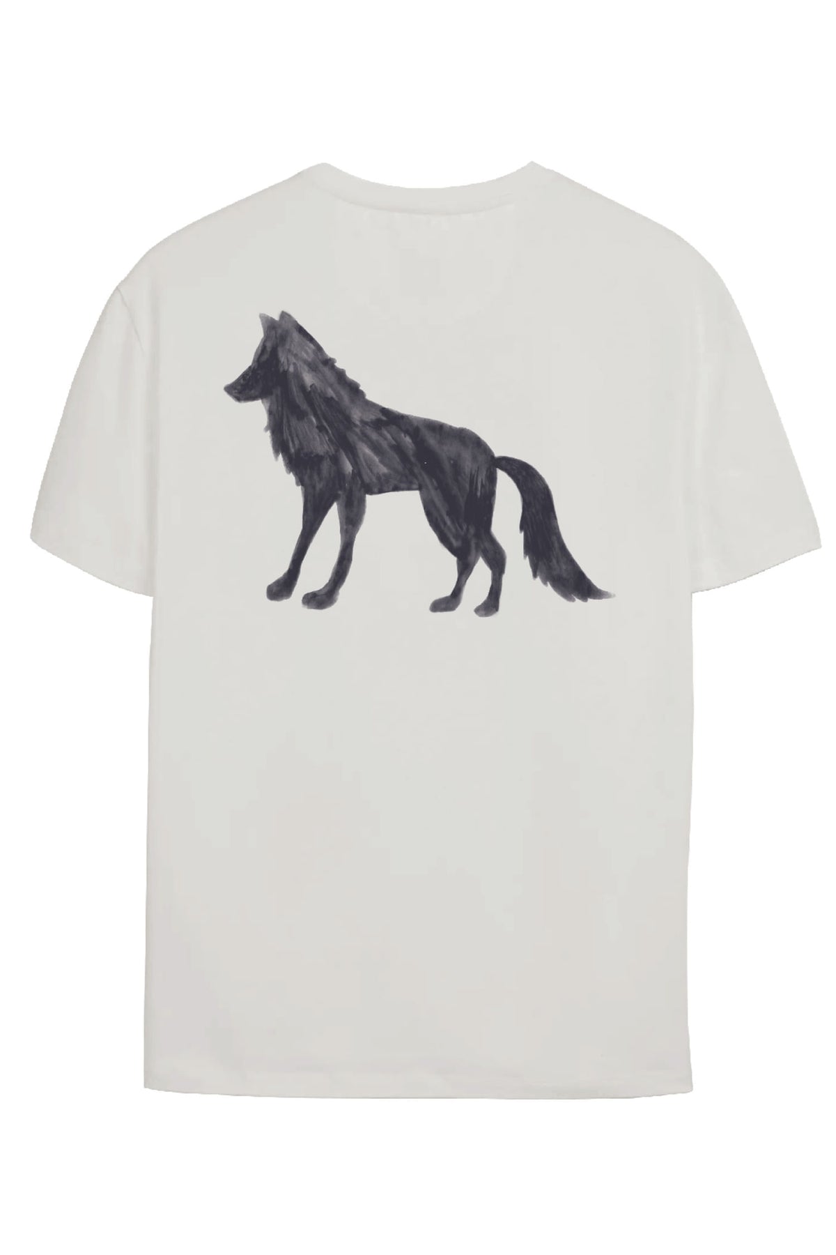 Camiseta Lobo Costas Masculina Oversize Acostamento Off White