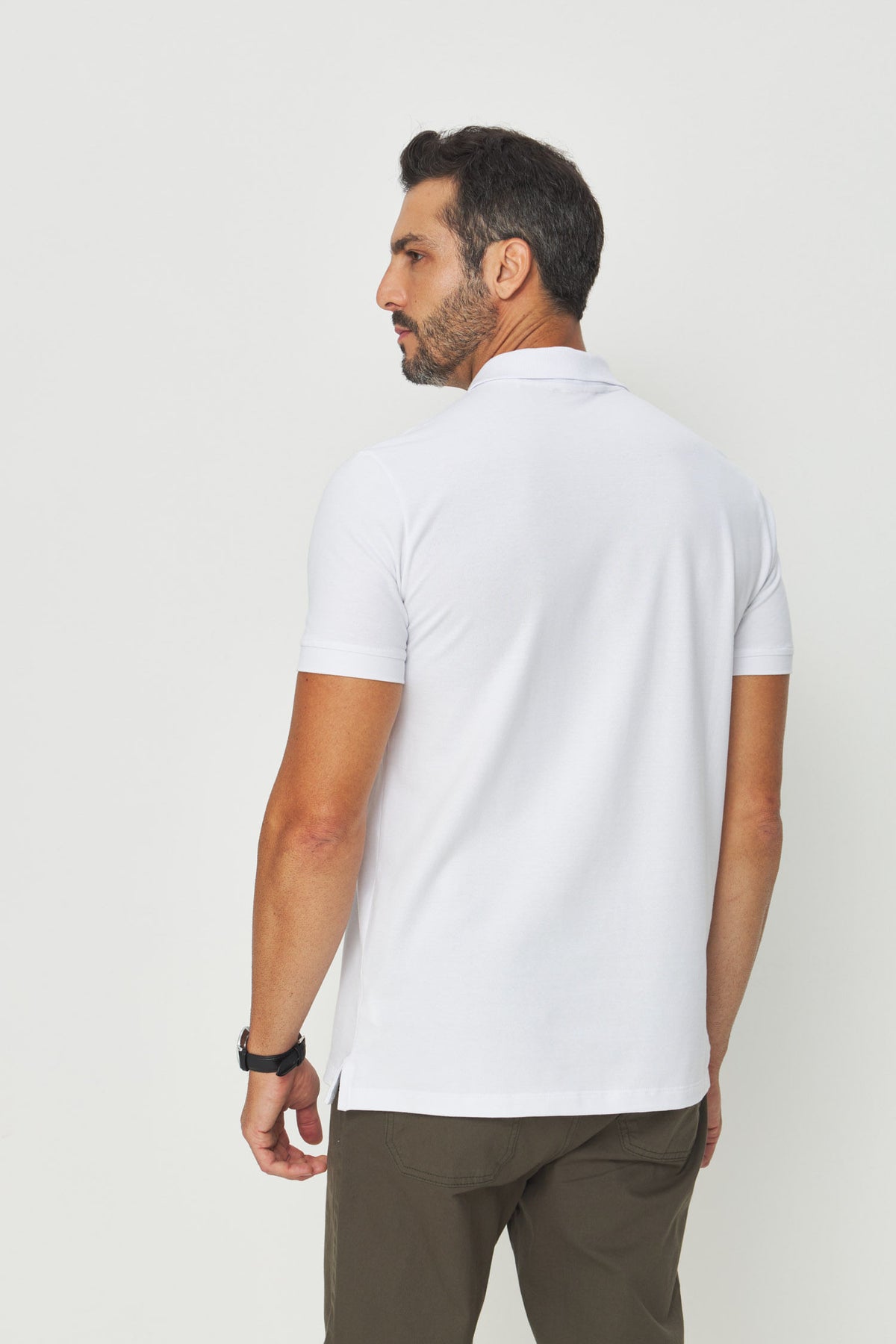 Polo Bordado ACT Masculina Acostamento Mescla Grafite