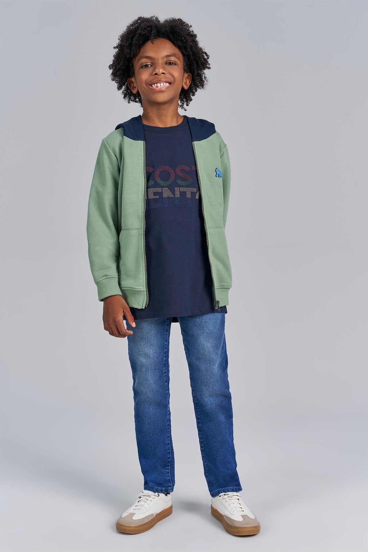 Jaqueta Moletom Brand Wolf Menino Acostamento Kids Azul Sky