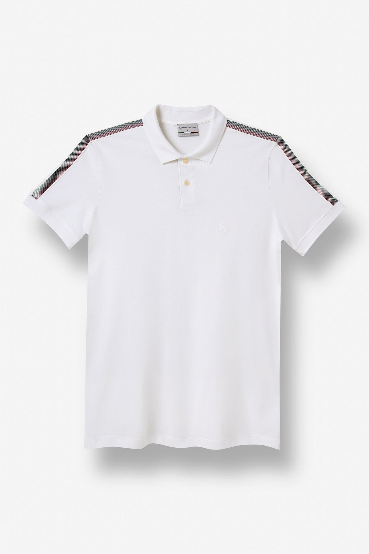 Polo Detalhe Ombro Masculina Acostamento Off White