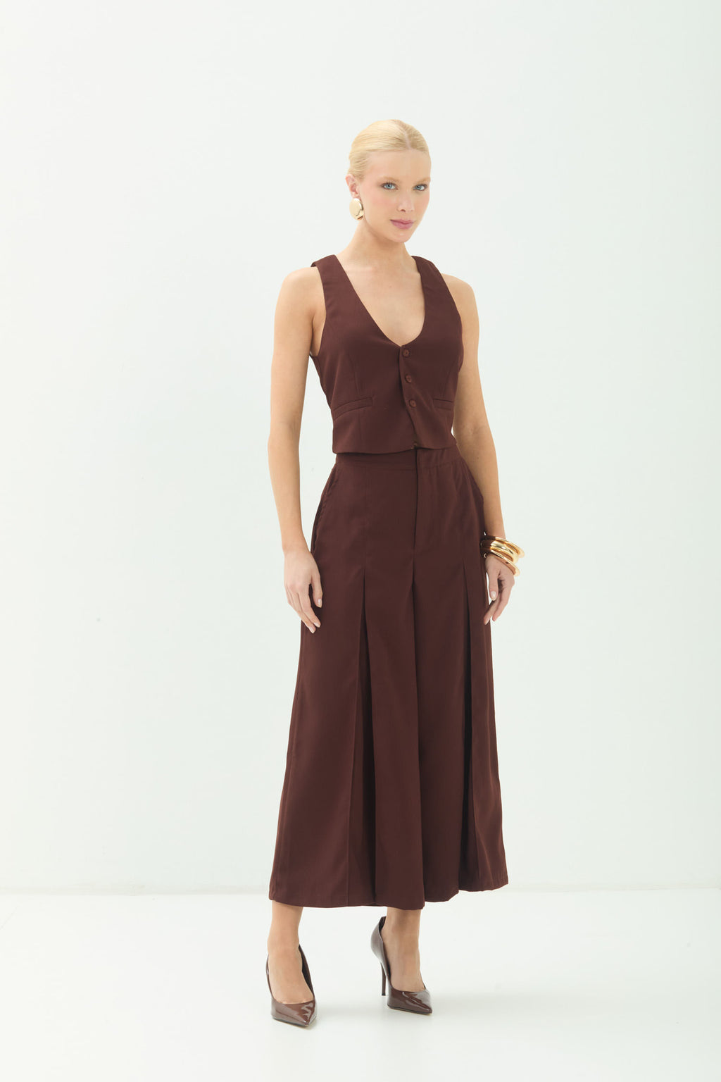 Colete Casual Chic ACT Feminino Choco