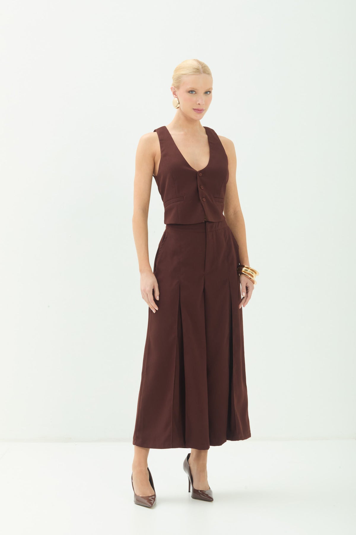 Colete Casual Chic ACT Feminino Choco