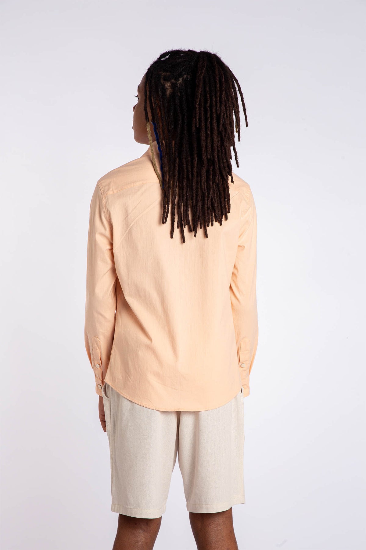 Camisa Social Elastano Young Menino Acostamento Salmao