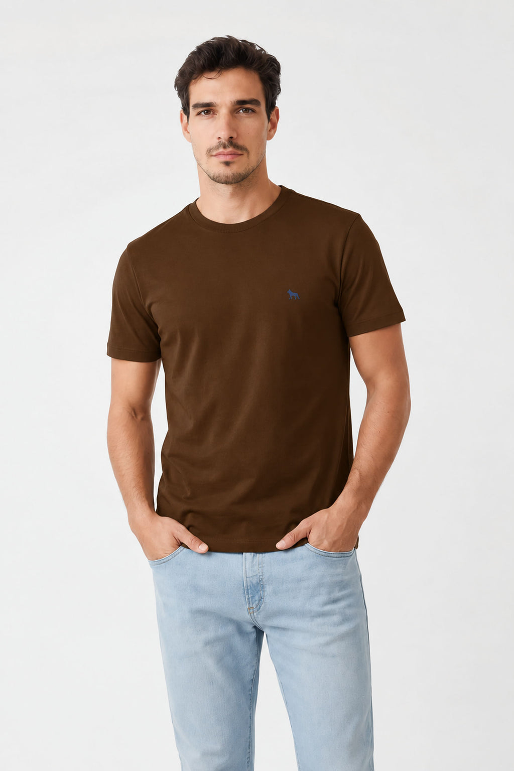 Camiseta Casual Masculina Acostamento Marrom Ipe