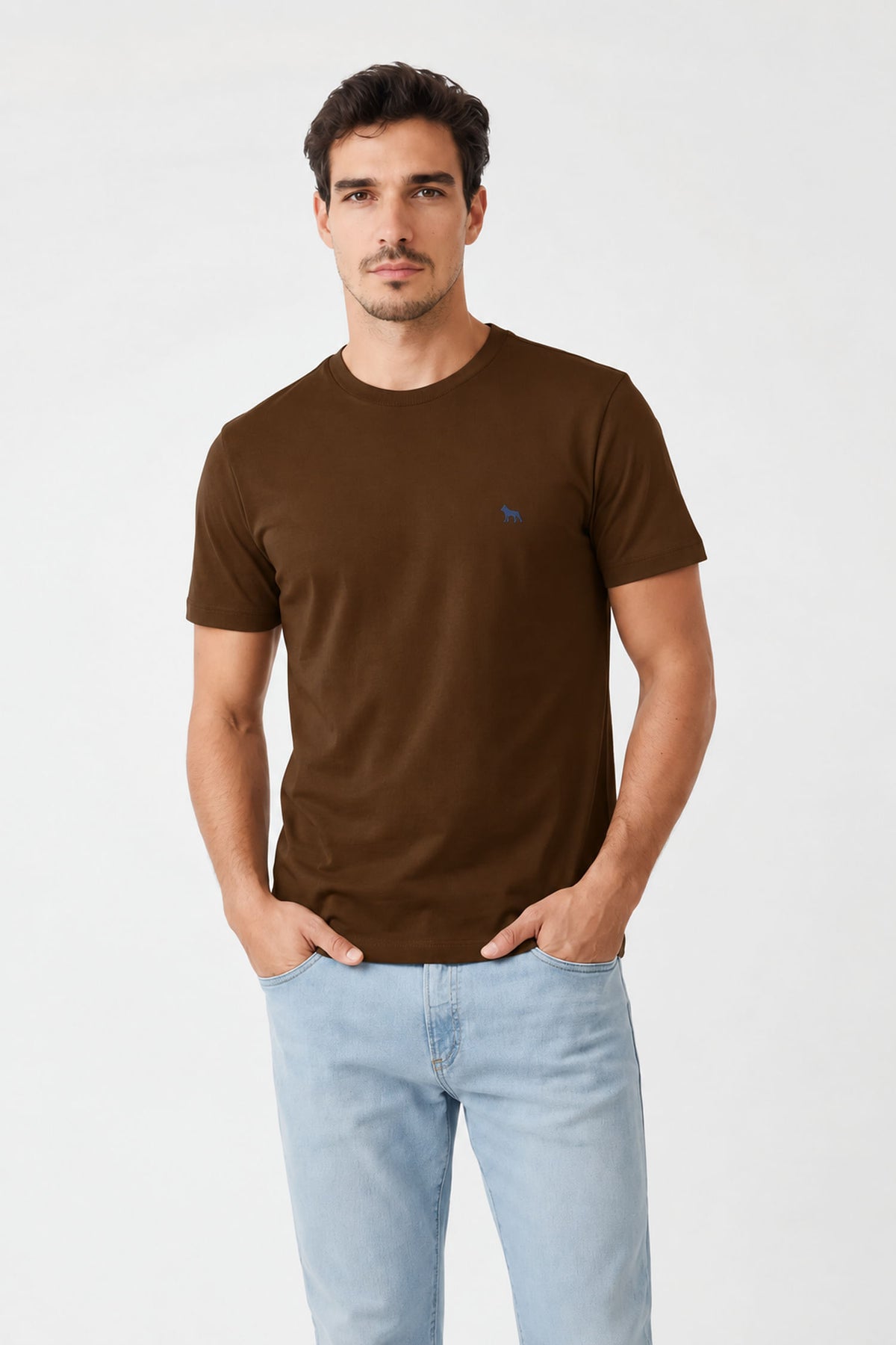 Camiseta Casual Masculina Acostamento Marrom Ipe