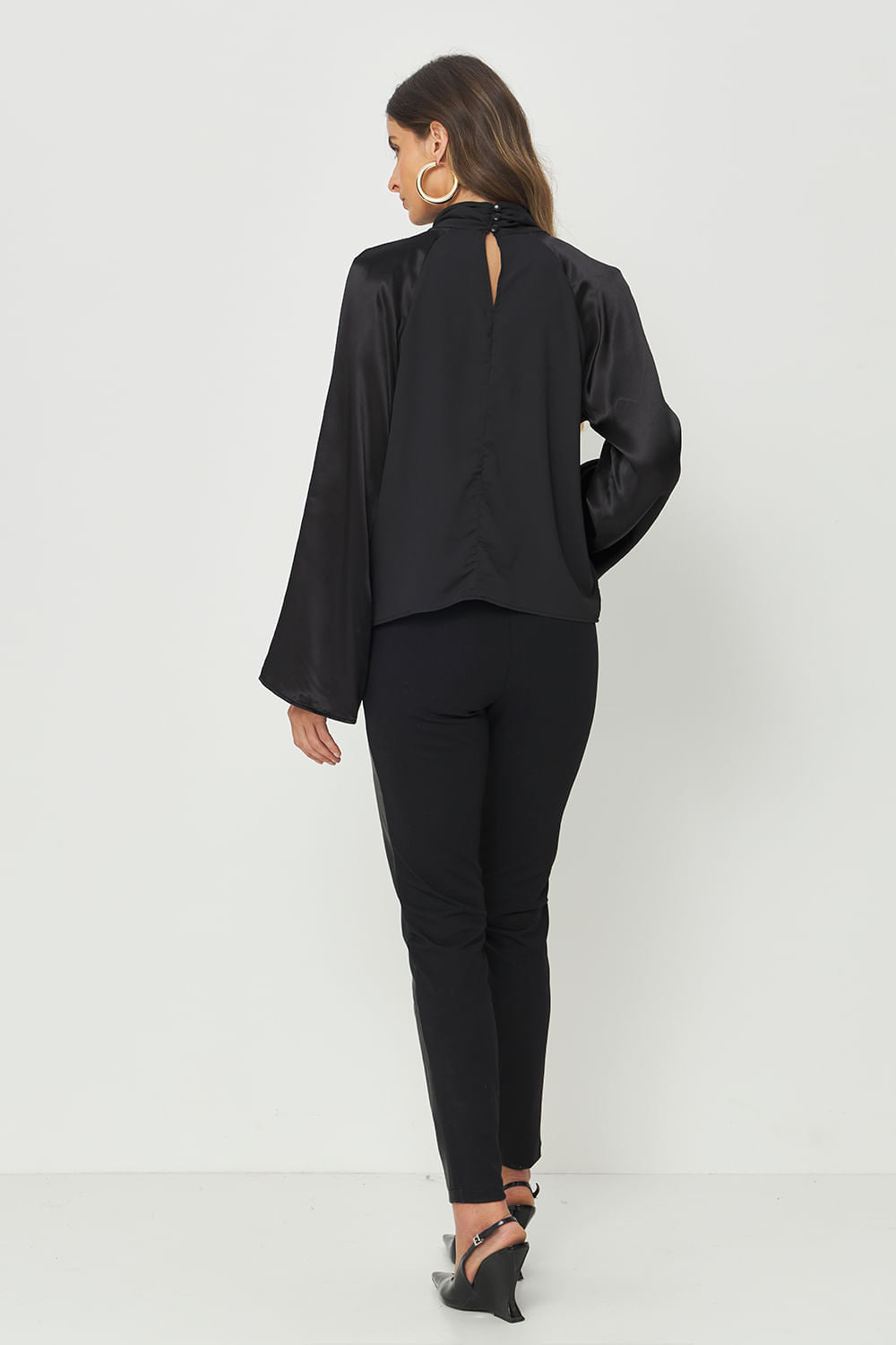 Calça PU com Nervura ACT Feminina Preto