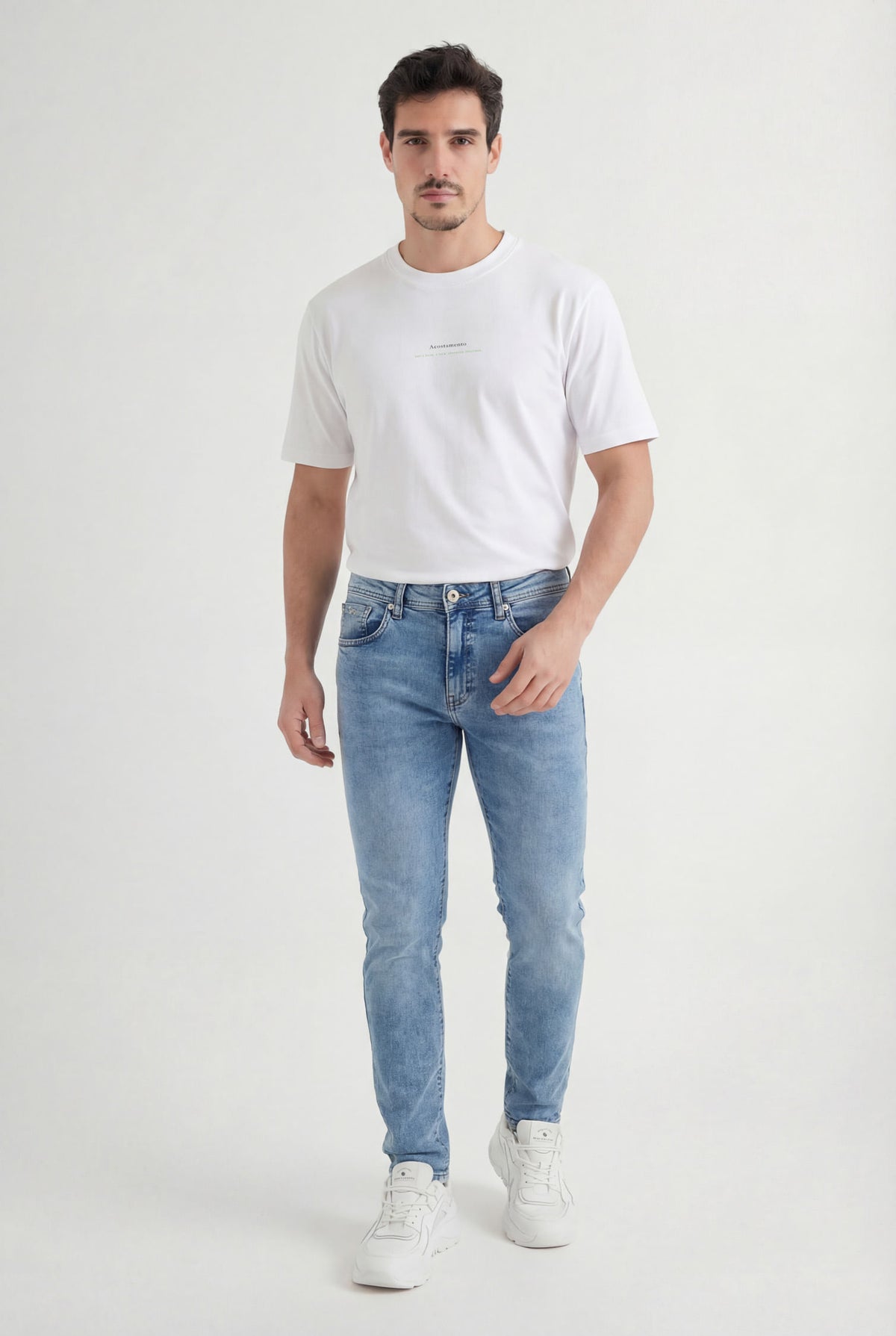 Calça Jeans Skinny Masculina Acostamento Jeans Intermediario