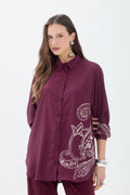 Camisa Com Estampa Elegante ACT Feminina Deep Mirage