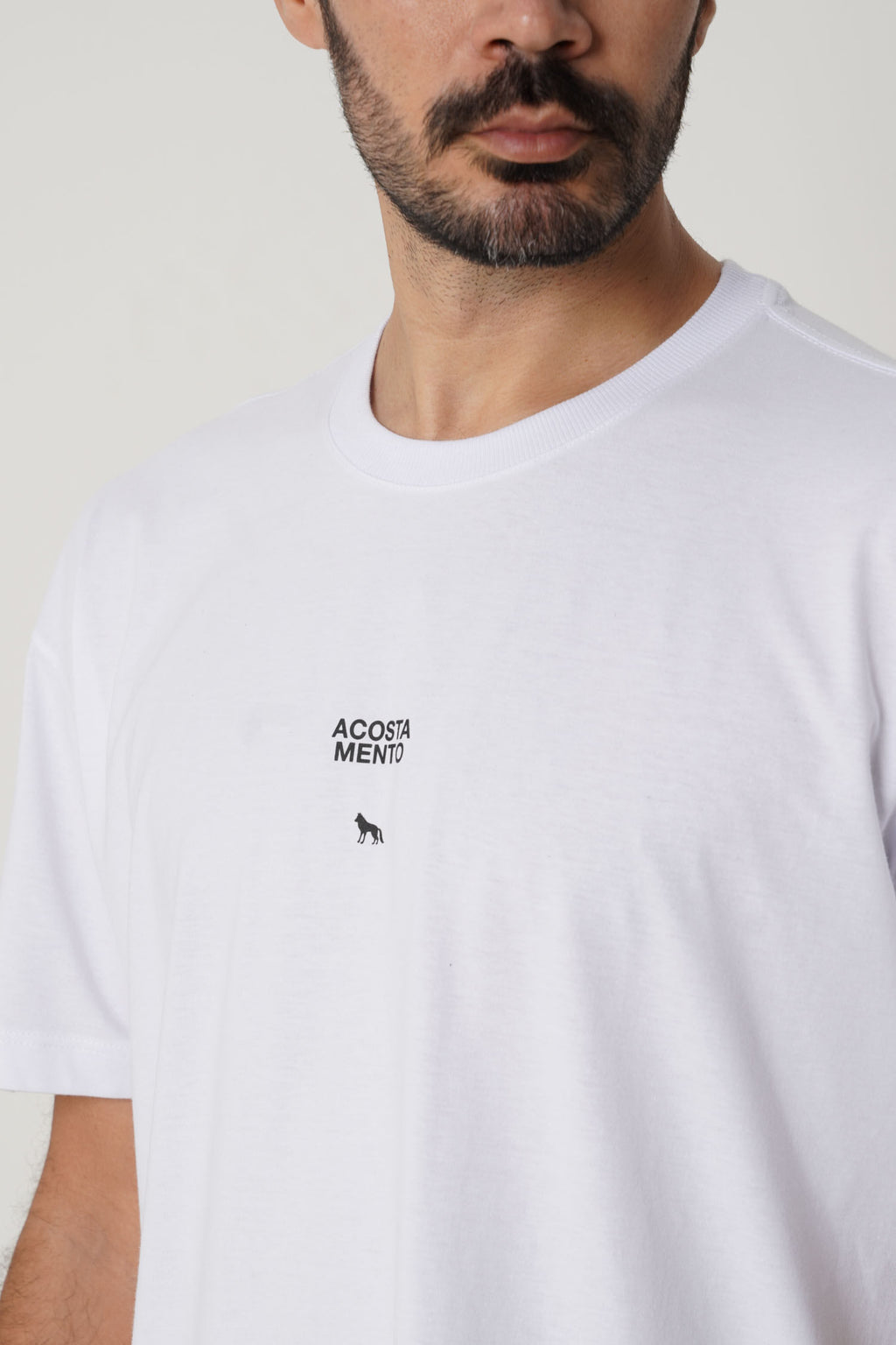 Camiseta Big Shirt Estampa Costas Masculina Acostamento Branco