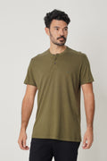 Camiseta Casual Linho Masculina Acostamento Verde