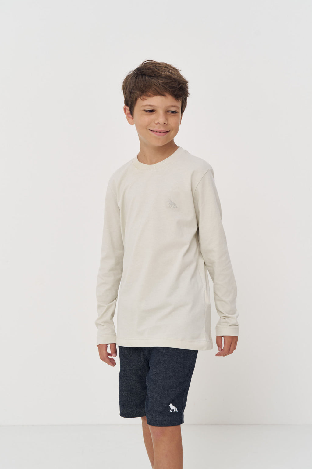 Camiseta Manga Longa Menino Acostamento Next Cinza Gelo