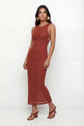 Vestido Midi Vazado Lateral ACT Feminino Redwood