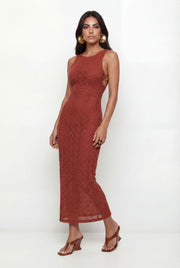 Vestido Midi Vazado Lateral ACT Feminino Redwood