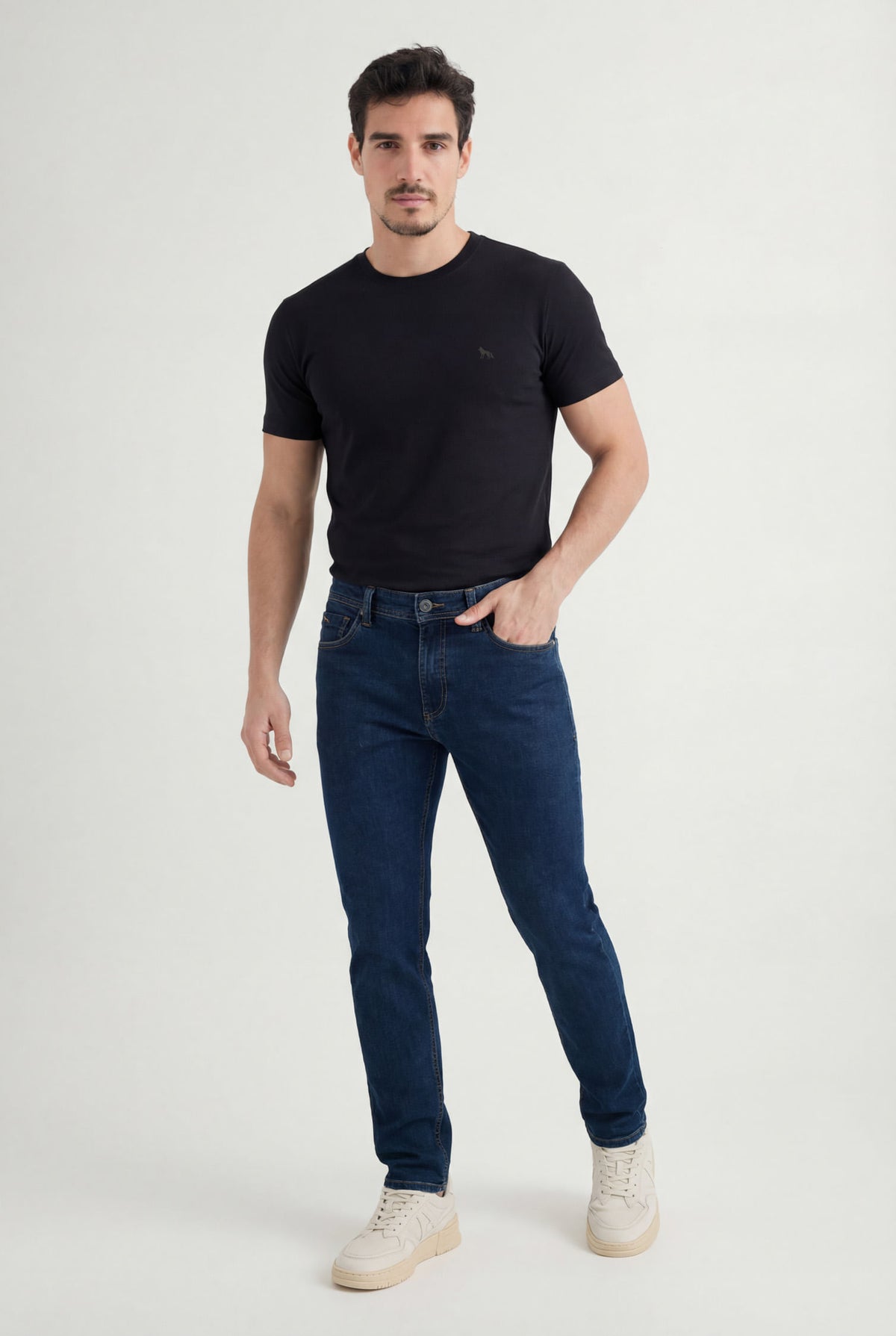 Calça Jeans Rock Masculina Acostamento Jeans Escuro