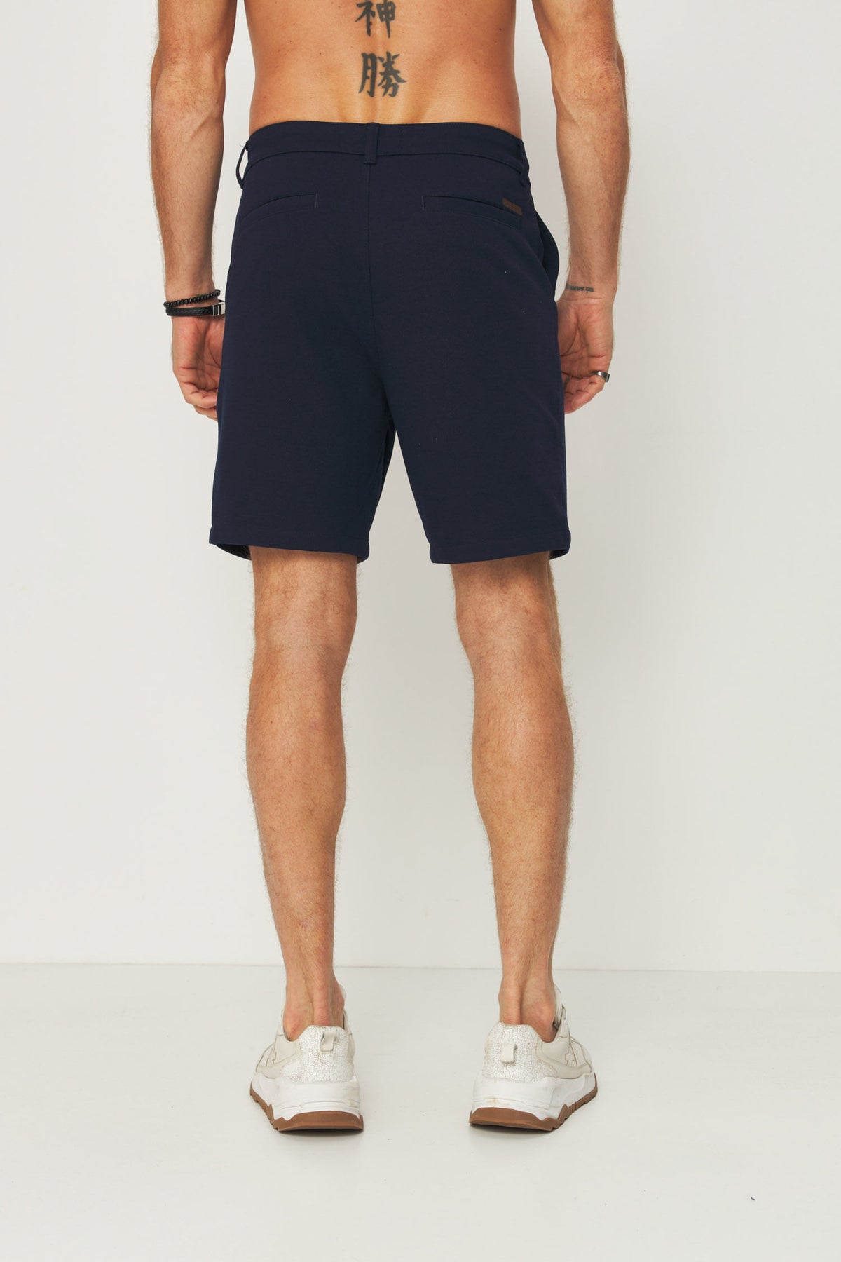Bermuda Casual Malha Masculina Acostamento Marinho