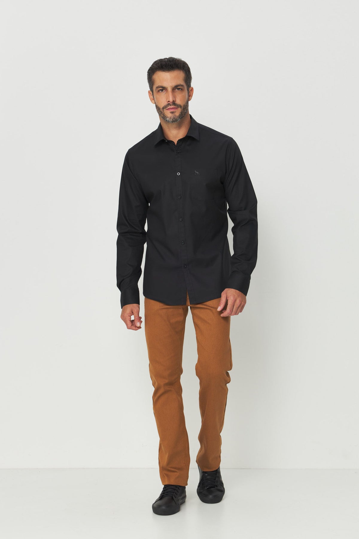 Camisa Manga Longa Scrivania Masculina Acostamento Marinho