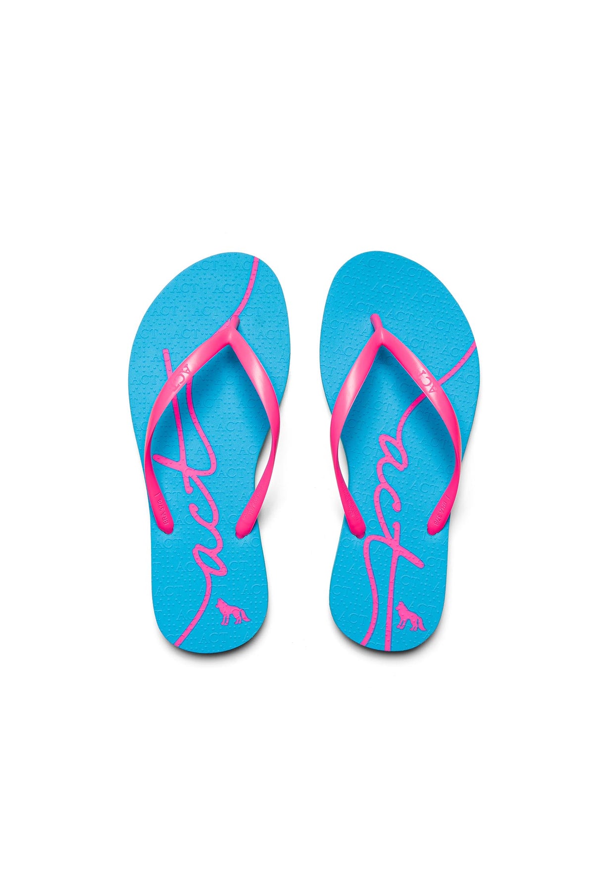 Chinelo Letter Neon ACT Feminino Azul Neon