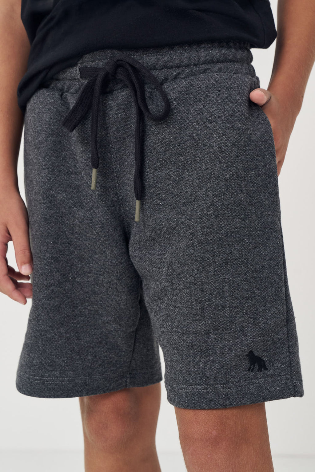 Bermuda Moletom Com Bolsos Acostamento Next Mescla Grafite