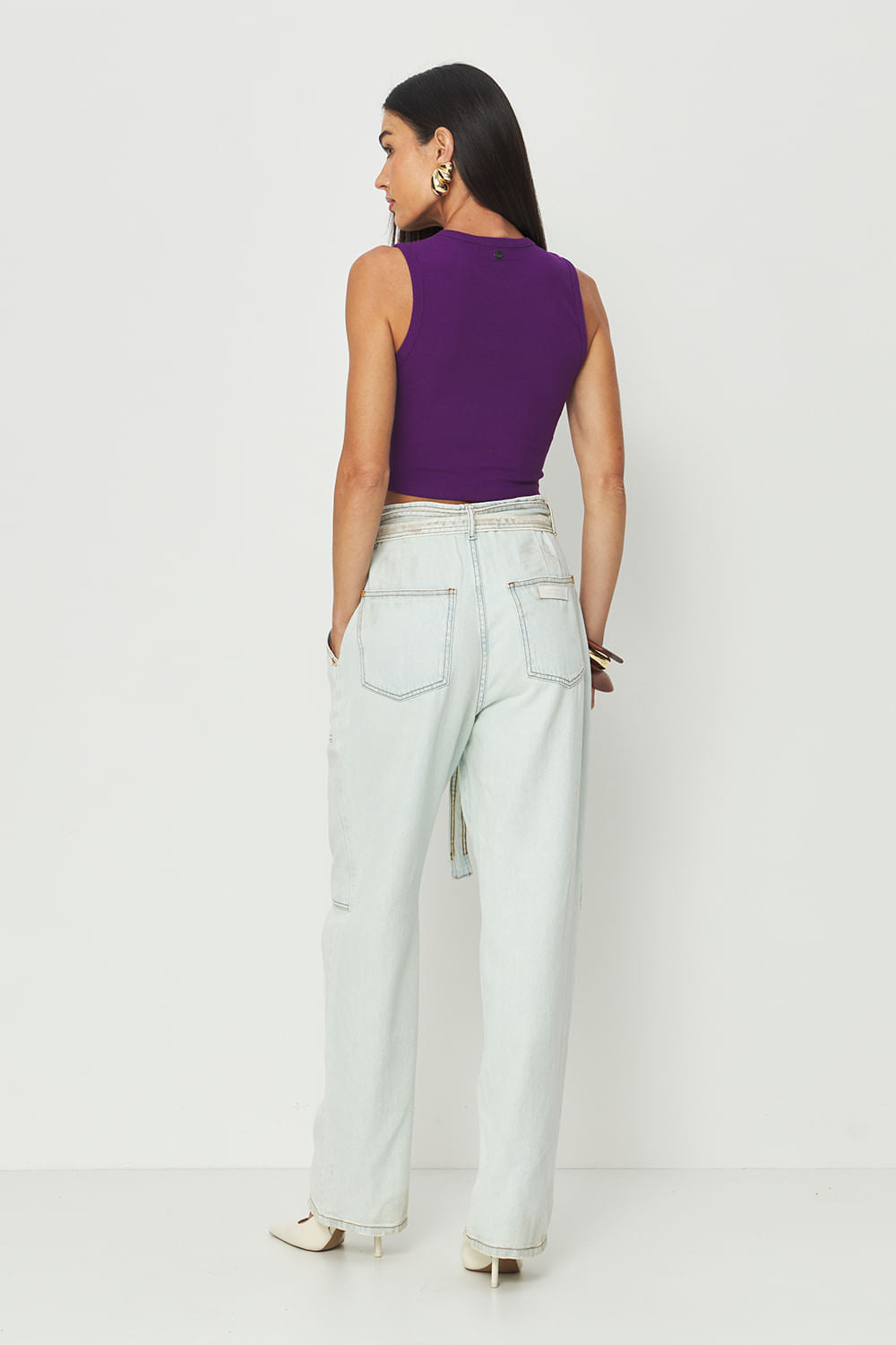Regata Cropped Feminina Acostamento Purple