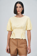 Blusa Com Prega e Faixa Feminina Acostamento Butter
