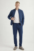 Calça Casual Com Cordão Masculina Acostamento Azul Navy