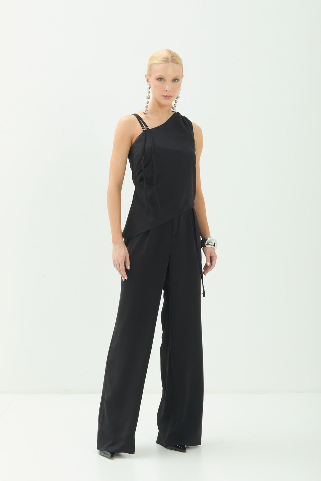 Calça Pantalona Alfaiataria ACT Feminina Preto