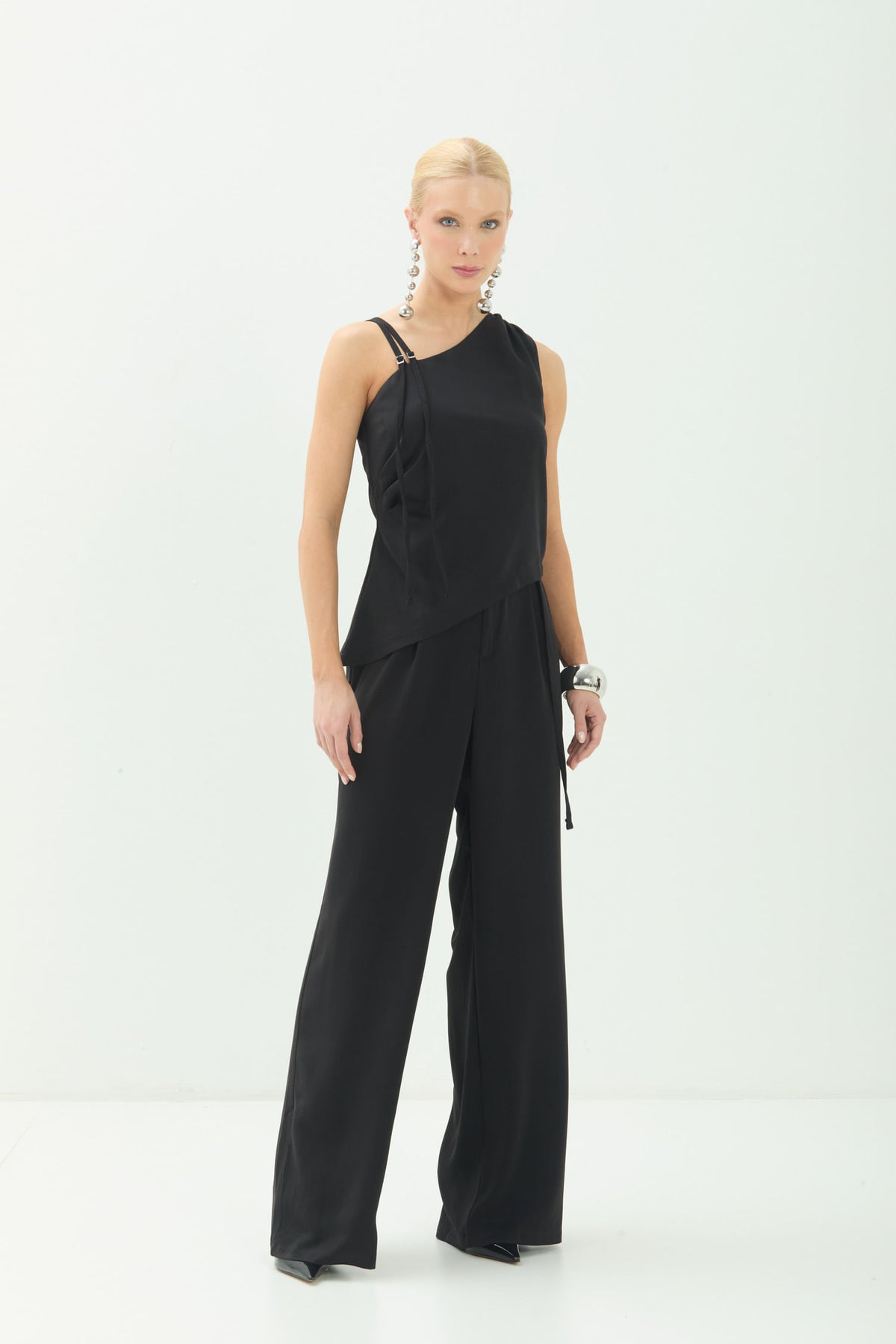 Calça Pantalona Alfaiataria ACT Feminina Preto