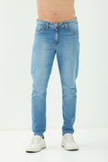 Calça Jeans Skinny Casual Masculina Acostamento Jeans Claro